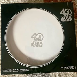 Brand new Disney Star Wars 40th Collectible Ceramic Dinnerware 4 Piece set.